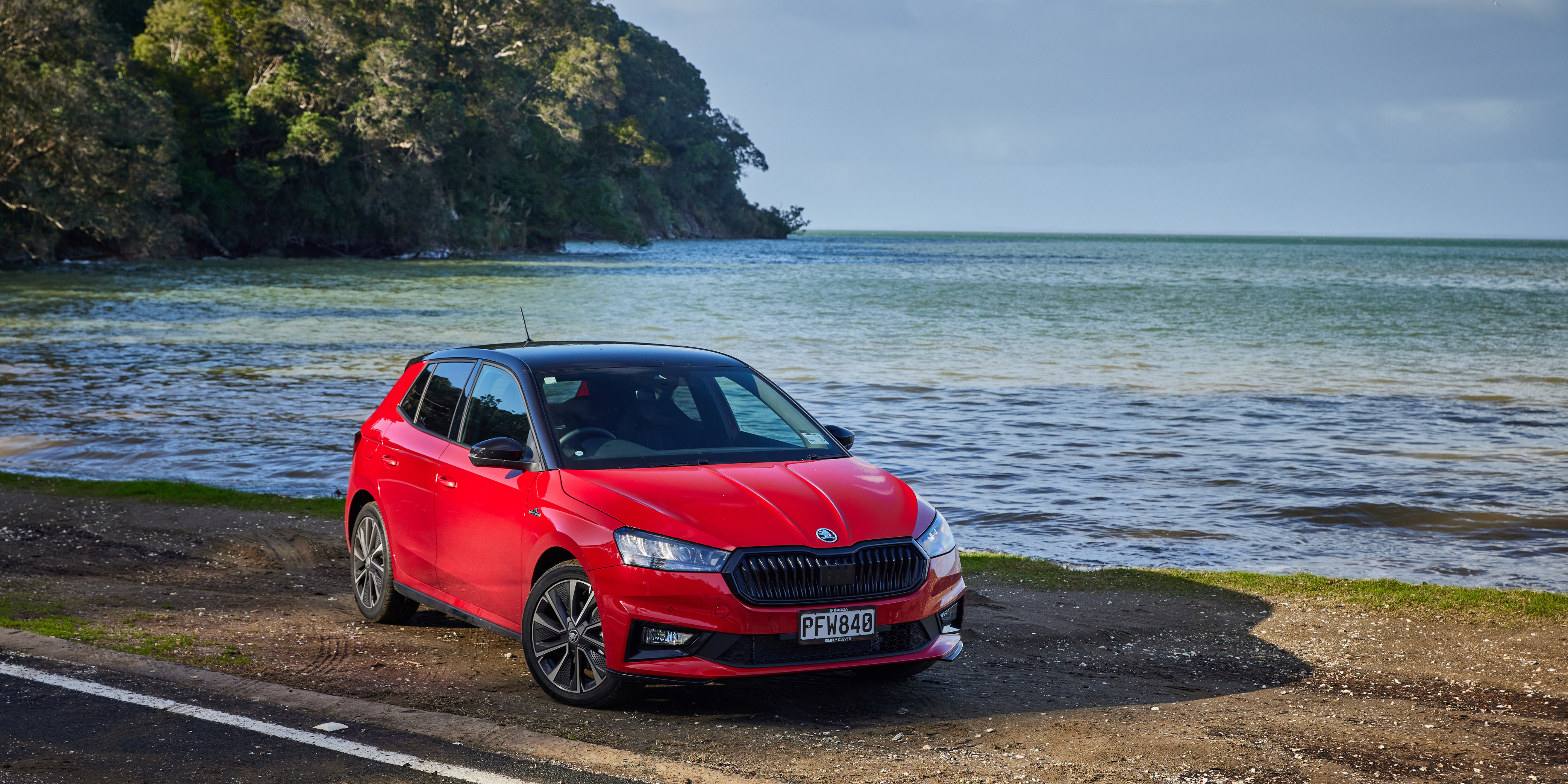 Škoda Fabia Monte Carlo front view in red